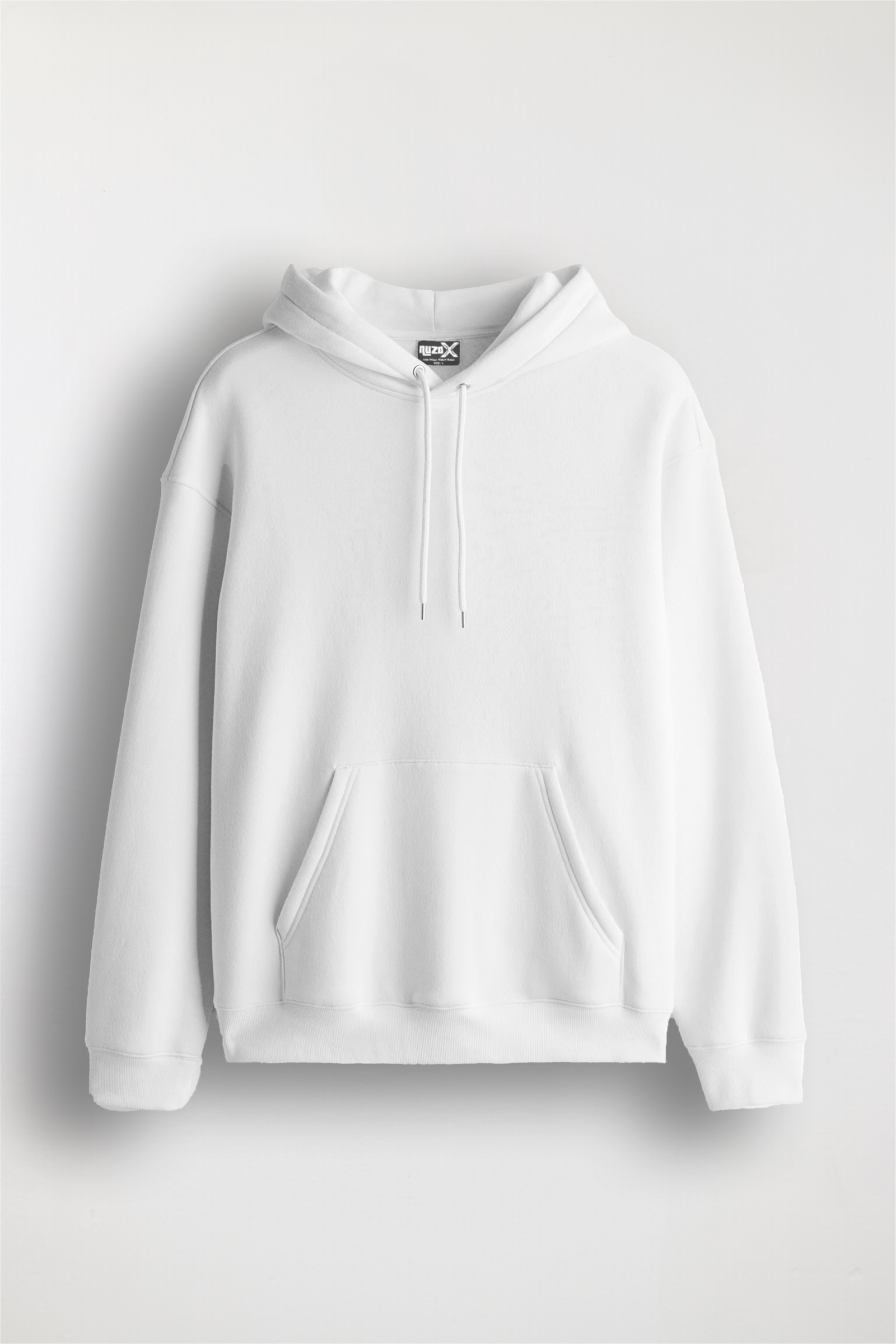 Men's Solid White Hooded Sweatshirt(White)